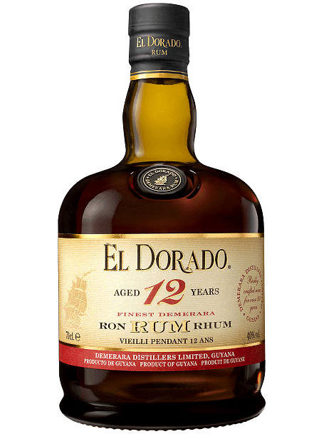 EL DORADO 12 YEARS Invecchiato per un minimo di 12 anni in botti ex bourbon. Bottiglia da cl 70